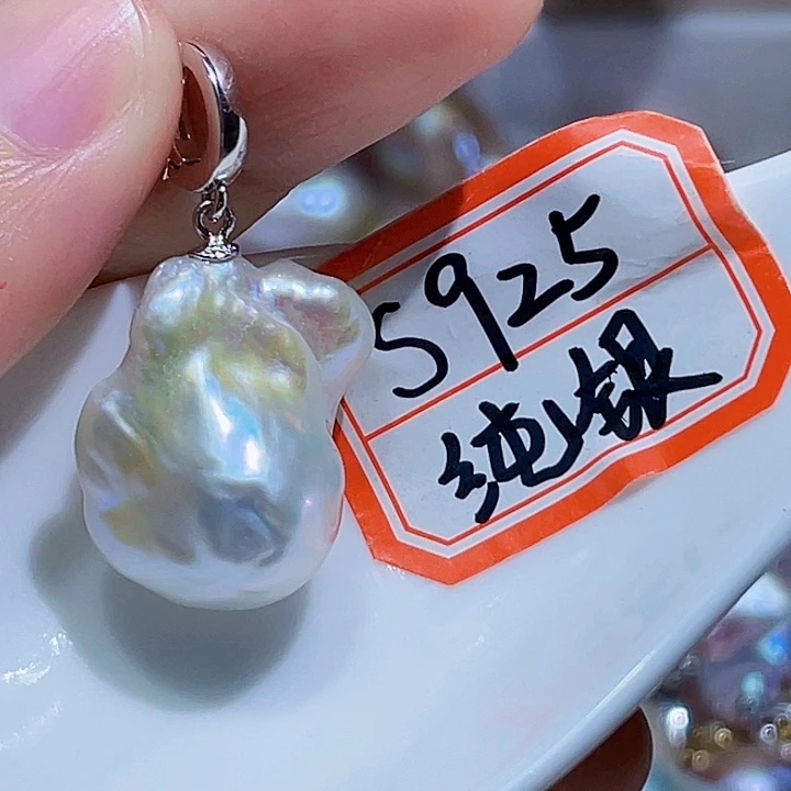淡水珍珠银S925镶嵌颈饰