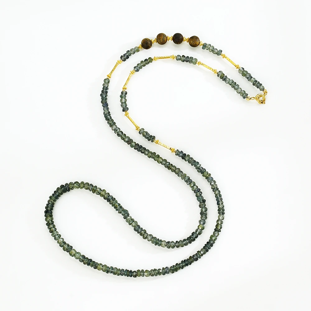 18K松绿蓝宝石百搭项链（55公分）44313