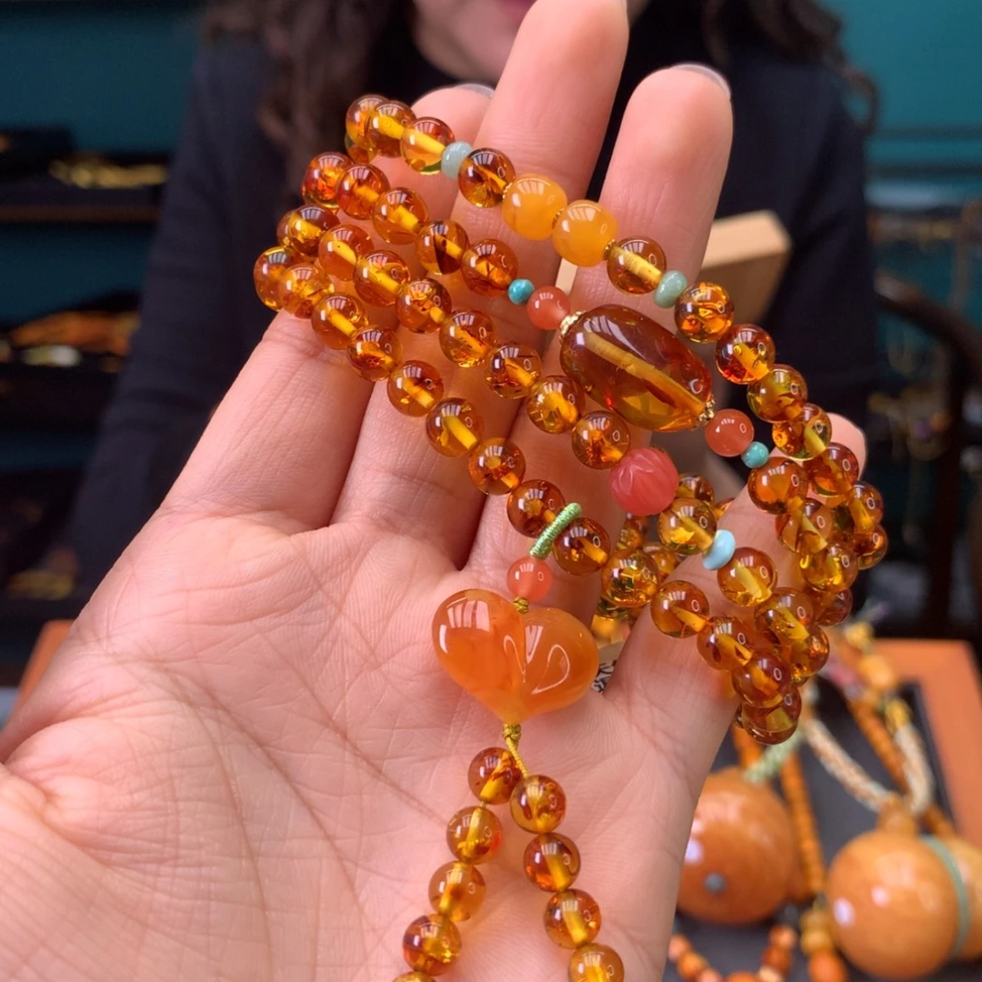 琥珀未镶嵌手串天然