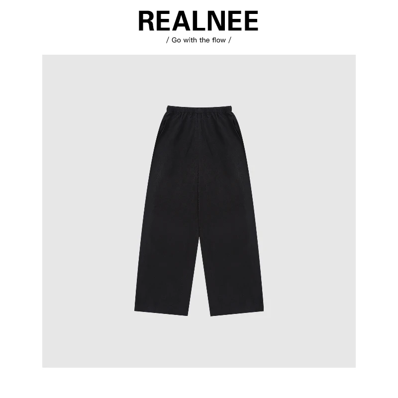 【REALNEEI】新款极简百搭时尚显瘦纯色休闲裤03290