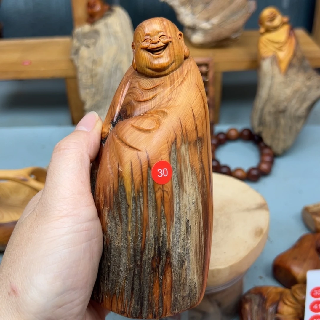 云***起木崖柏木摆件手把件