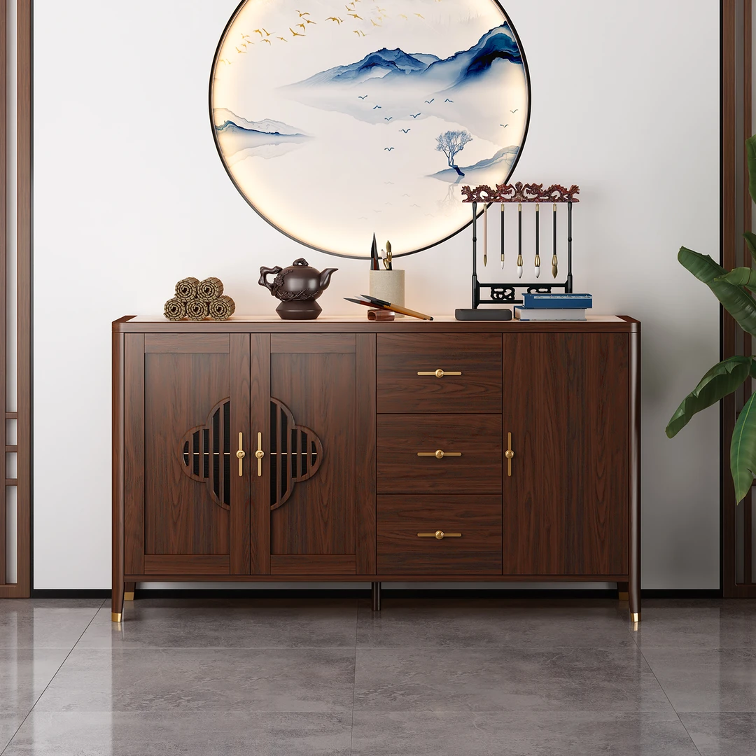 【新光耀】多功能收纳新中式纯实木简约餐边柜收纳储物