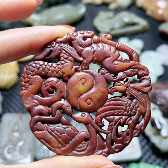 白玉菩提吊坠摆件