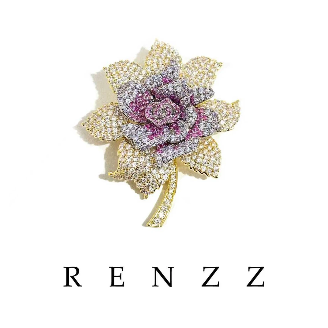 0962 镀K金 高定设计师太阳花大衣送礼胸针