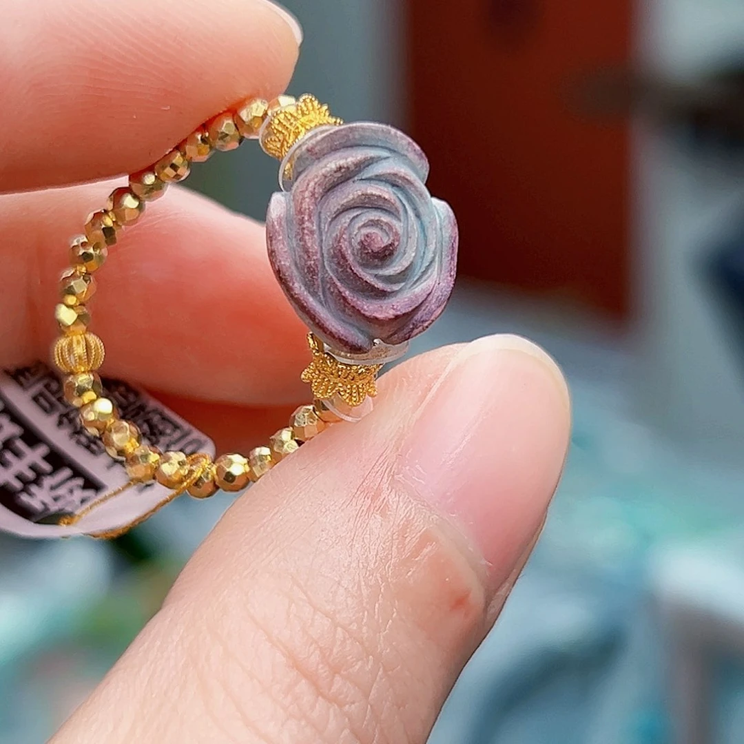 绿松石珠宝奇石18K金镶嵌小*