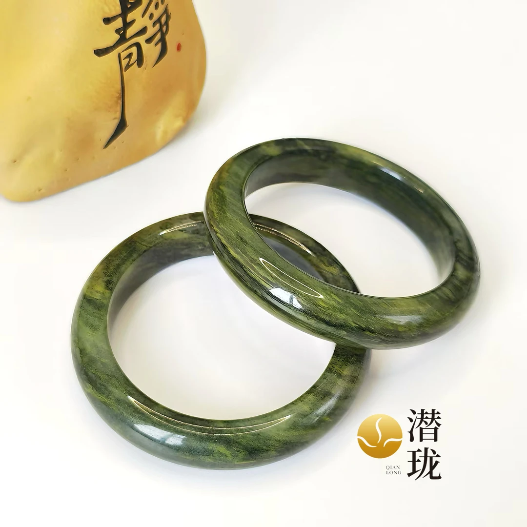 【潜珑】XY-6516真黄金丝金丝玉老矿手镯正装宽版