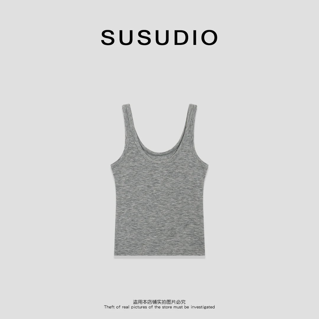 SUSUDIO 新款百搭显瘦大U领背心00005