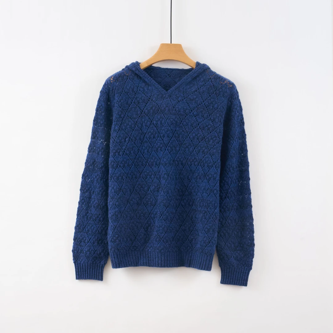 天山甄选SH【100%山羊绒】流光风连帽秋冬女士羊绒帽衫-YTNL5696T