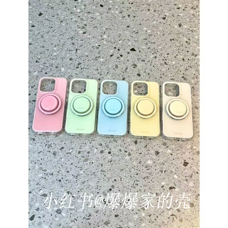 适用苹果iphone16promax多巴胺15pro磁吸支架14纯色13ins风手机壳
