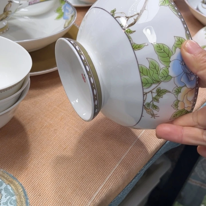 瓷片琴瑟和鸣六寸面碗两个