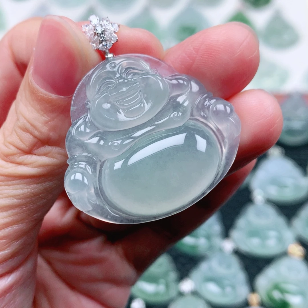 康***号翡翠18K金镶嵌吊坠(不含链)