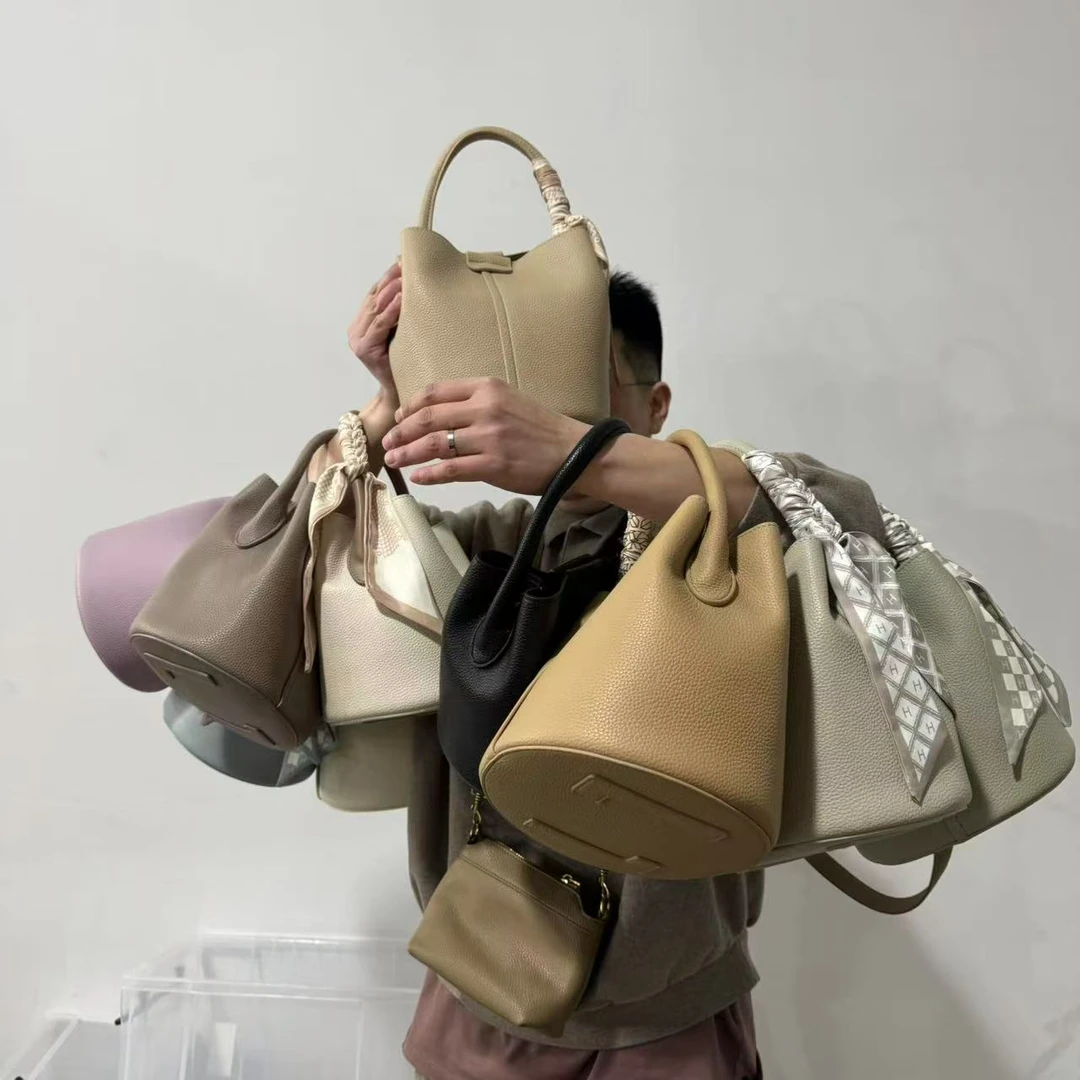 【品牌尾货】荔枝纹手提水桶包