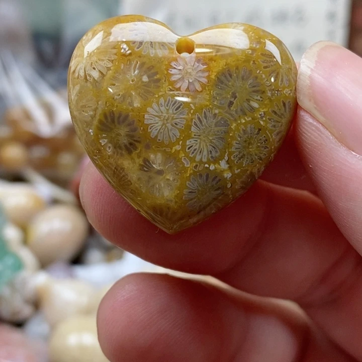 硅化珊瑚（珊瑚玉）未镶嵌颈饰小吊坠有瑕
