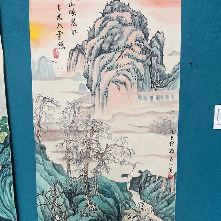 国画三尺手绘山水