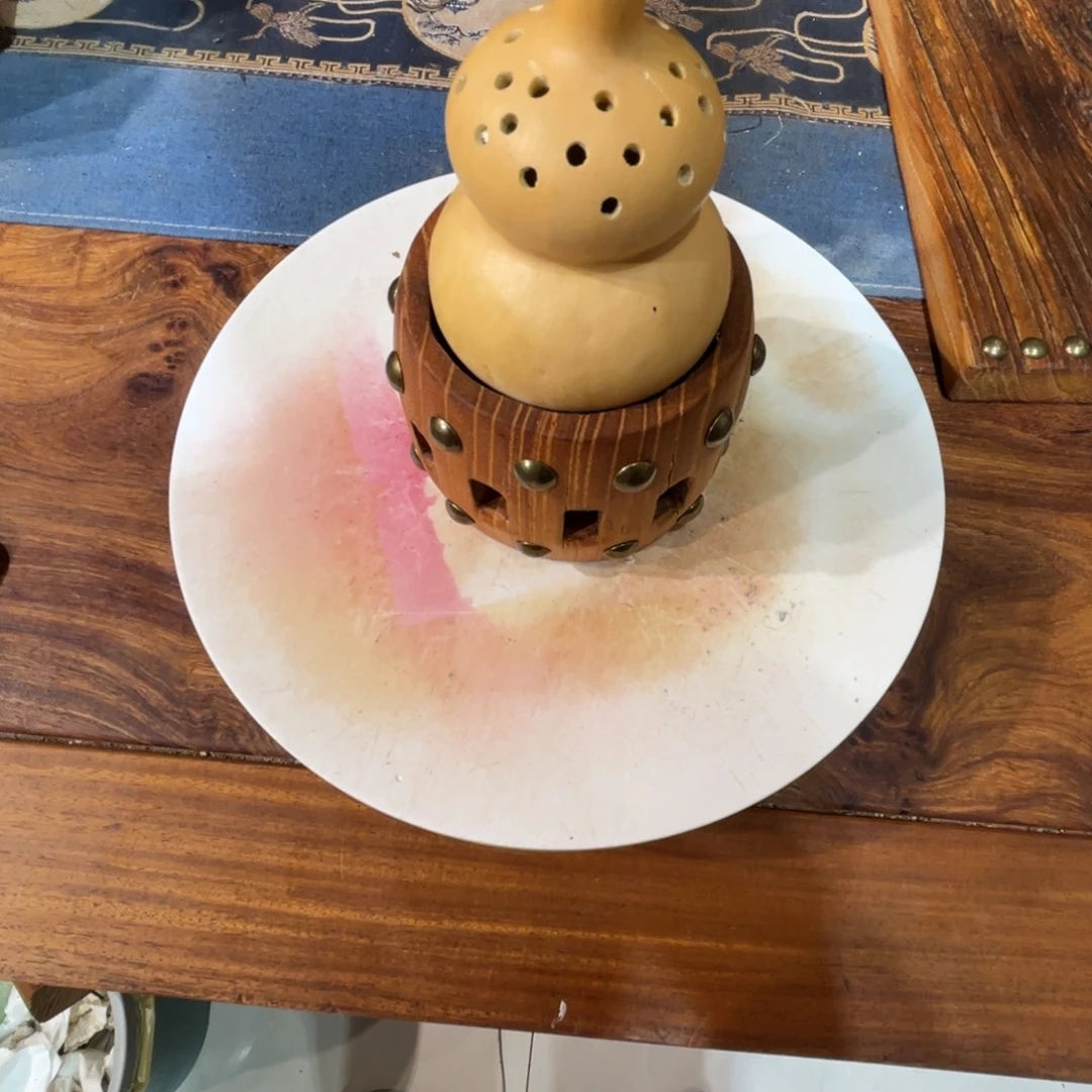榆木小葫芦香炉摆件