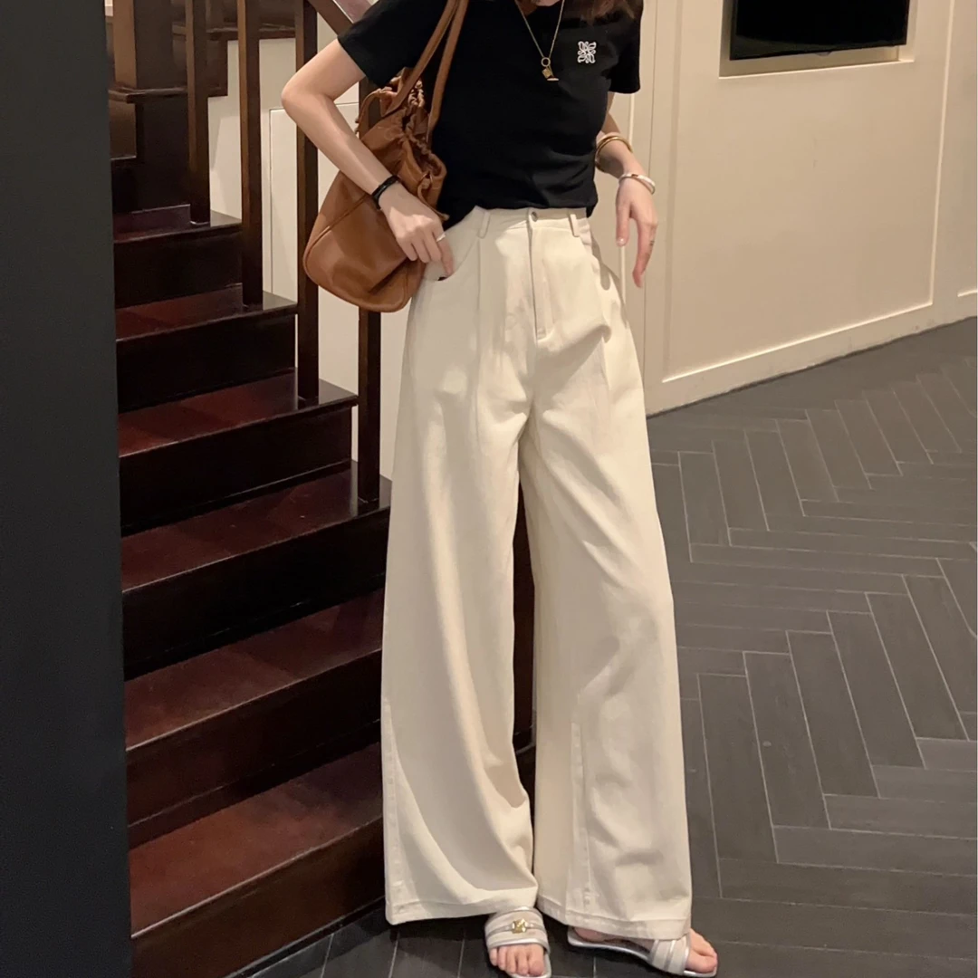 【芝士Cheese】威尼斯牛仔裤 夏季百搭显瘦宽松慵懒极简阔腿直筒裤
