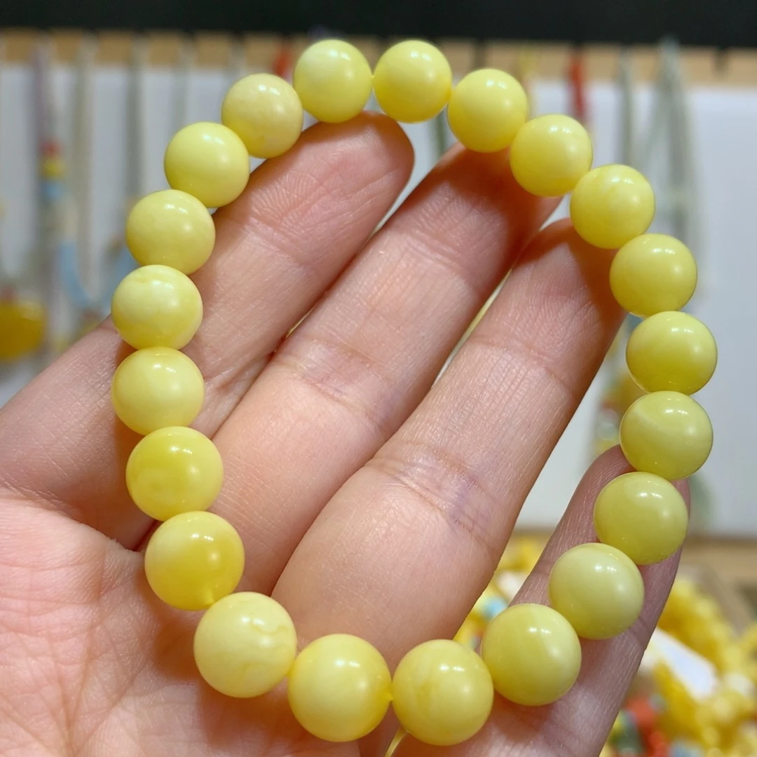 蜜蜡未镶嵌手链8.8mm