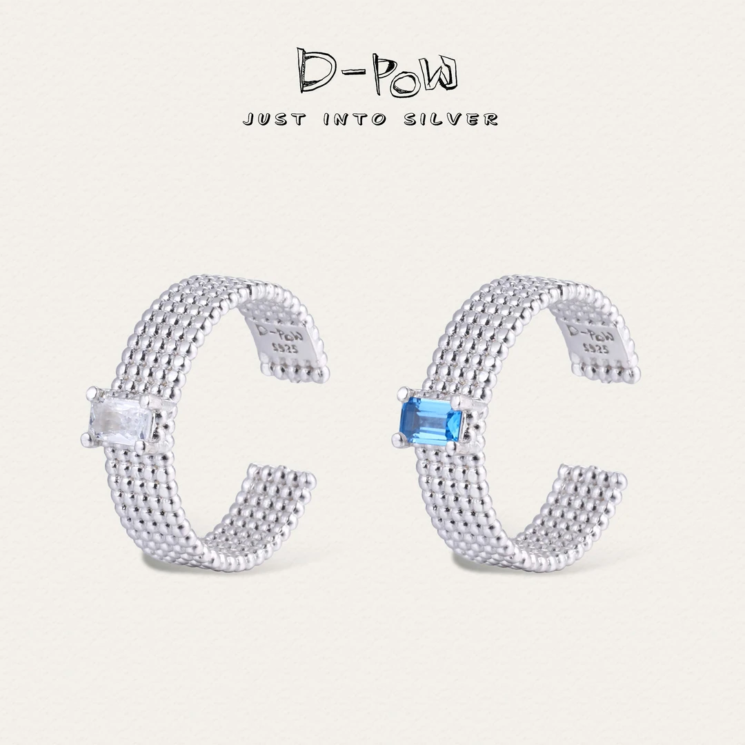 灯小炮 925银合成锆石戒指 戒指（9296）气质轻奢时尚百搭小众简约