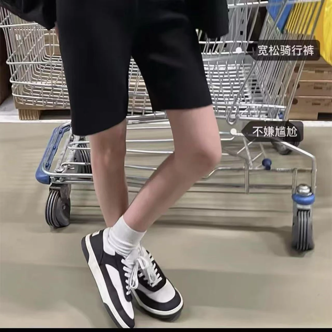 【雪姐严选】大码薄款中裤外穿防走光女夏季高腰弹力五分短裤子