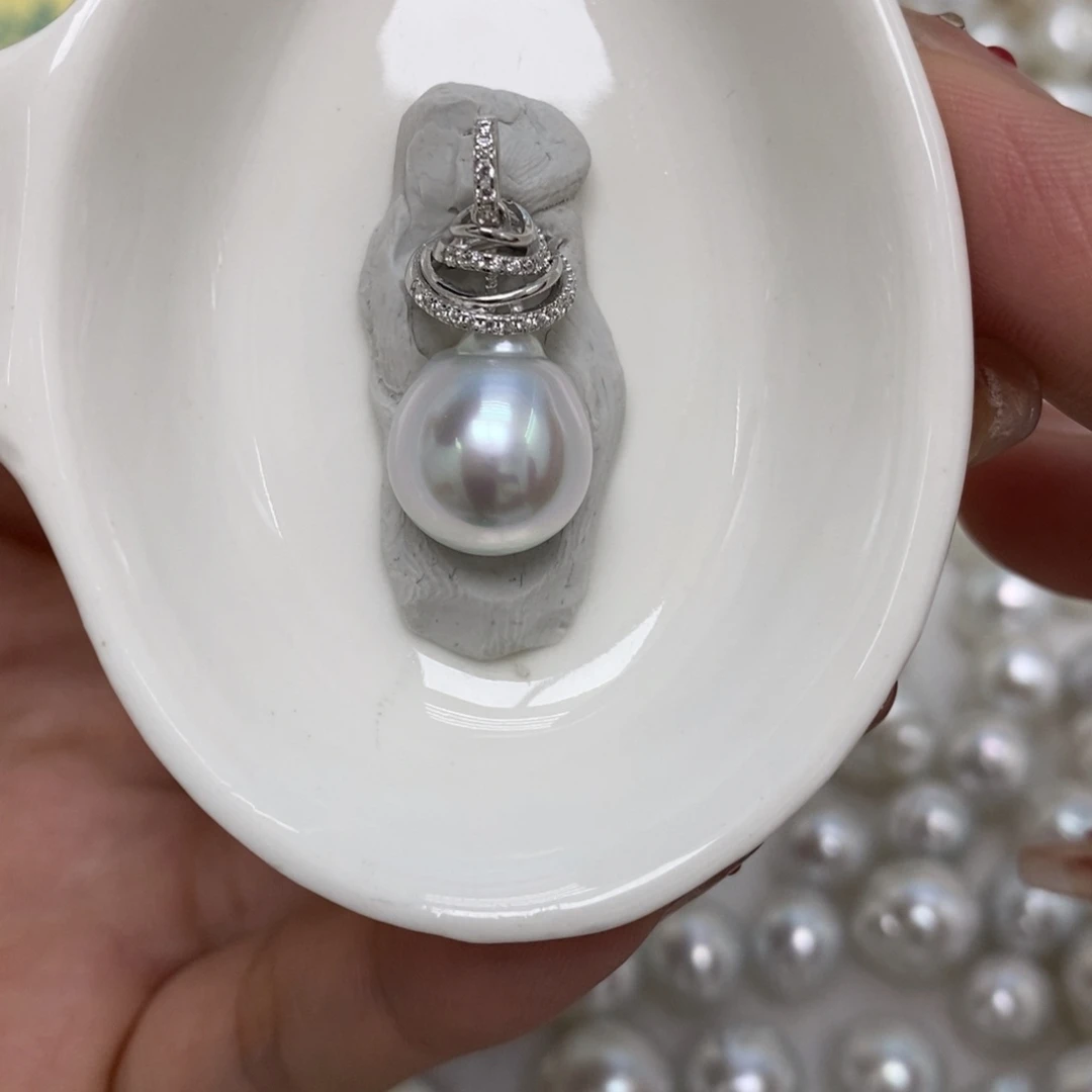 未镶嵌裸珠海水珍珠澳白单珠宝石光11.8