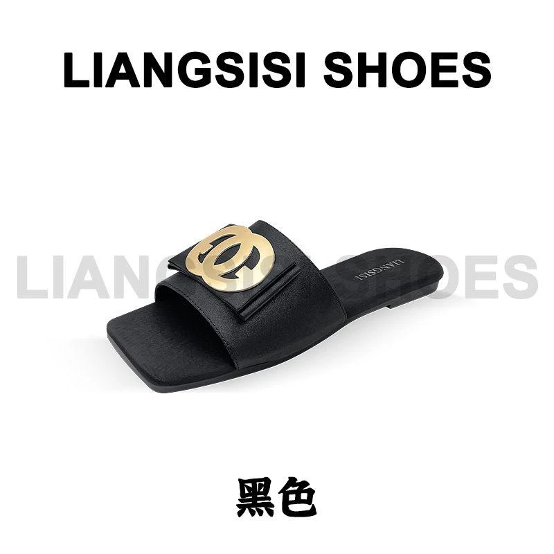 梁思思SHOES【香香】高级经典百搭仙女风方头女鞋半拖-FT02