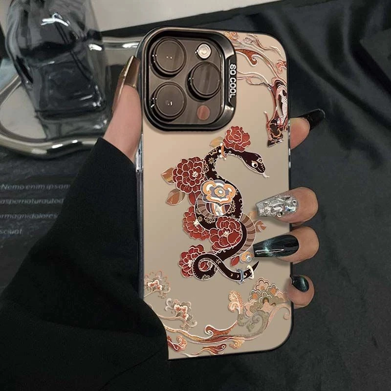 敦煌如意蛇适用苹果16promax手机壳华为新款小米防摔vivo男女oppo