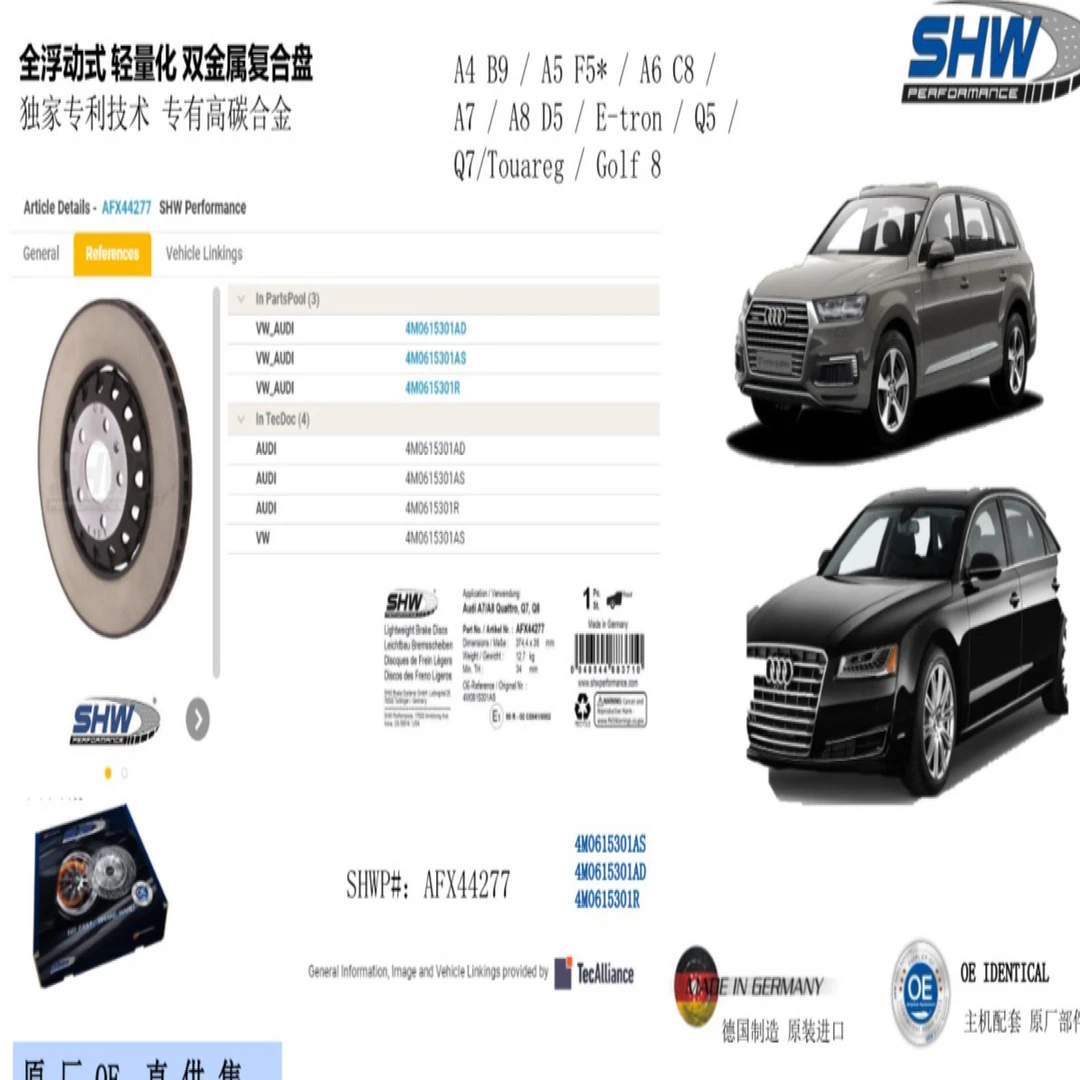 奥迪RS车型前后梅花碟