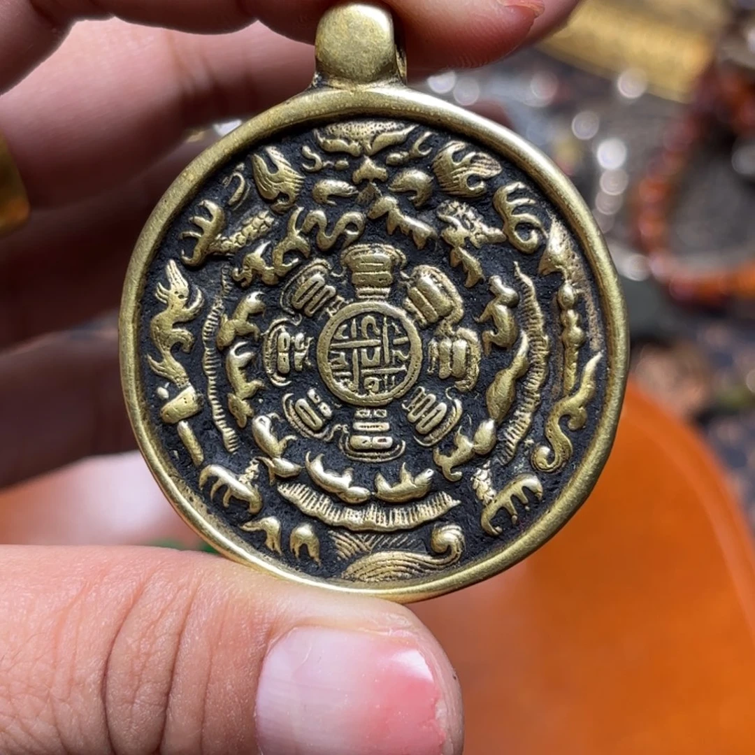 铜星月菩提吊坠项链