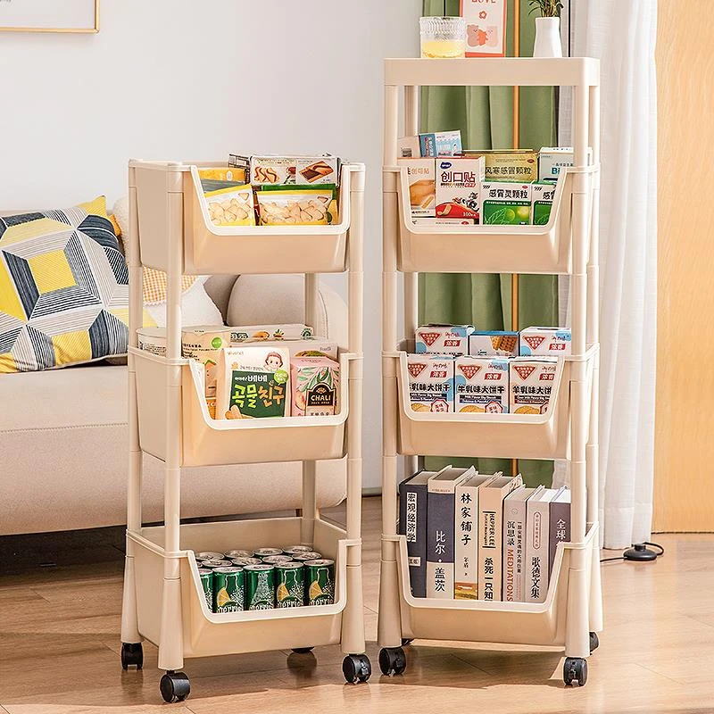 收纳层架可移动桌下宿舍神器零食架子卧室床头落地小推车置物架