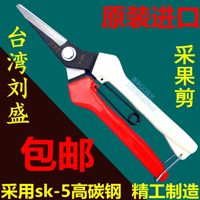 台湾刘盛P-165A葡萄摘果剪长嘴疏花剪稀果剪盆栽盆景多功能修枝