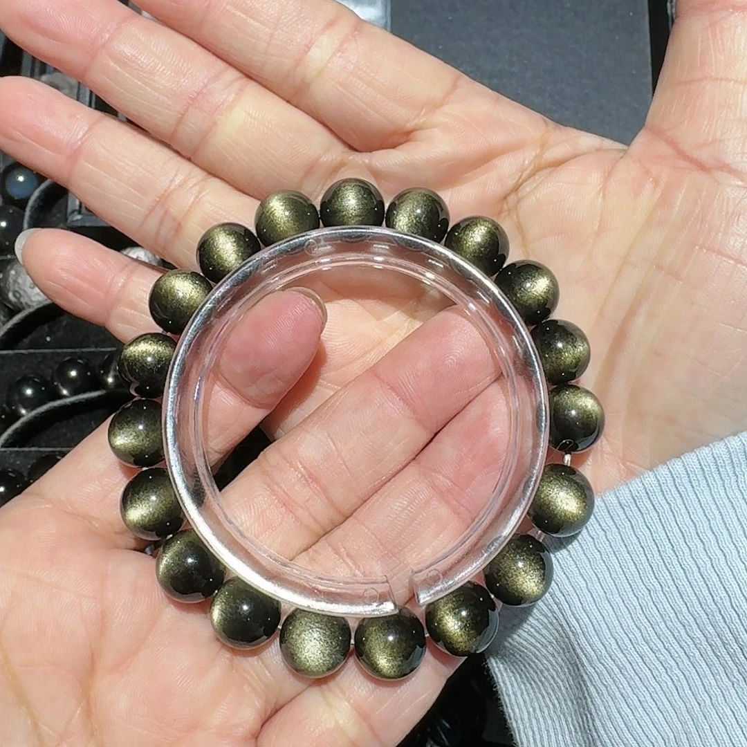 沙***子黑曜岩未镶嵌手链