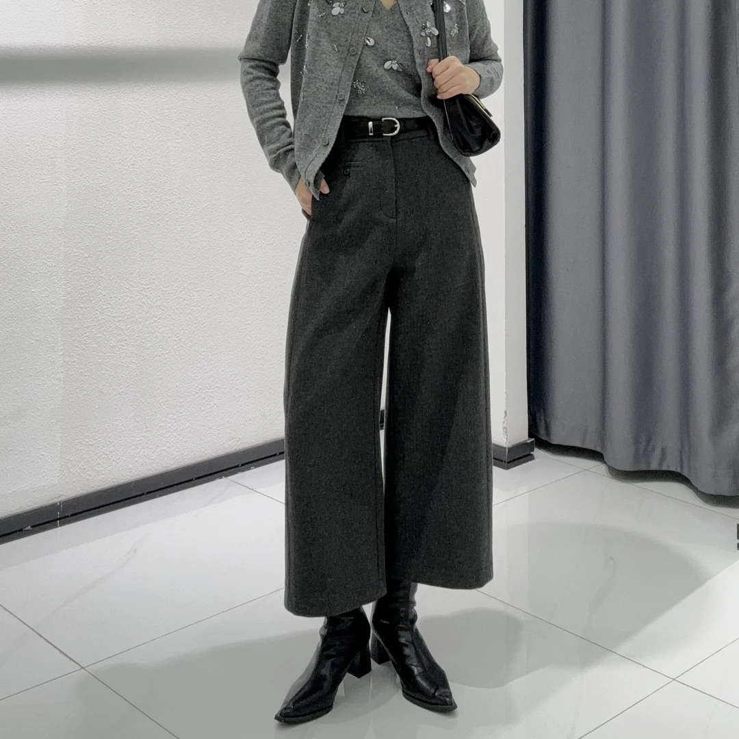 YIYAN艺燕-简约百搭毛料九分裤0741188A