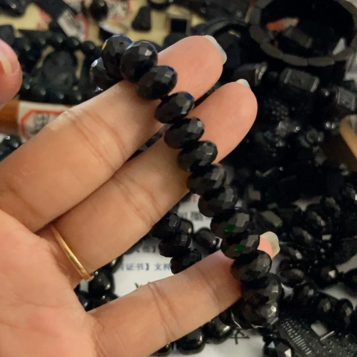 翡翠未镶嵌手链墨翠10