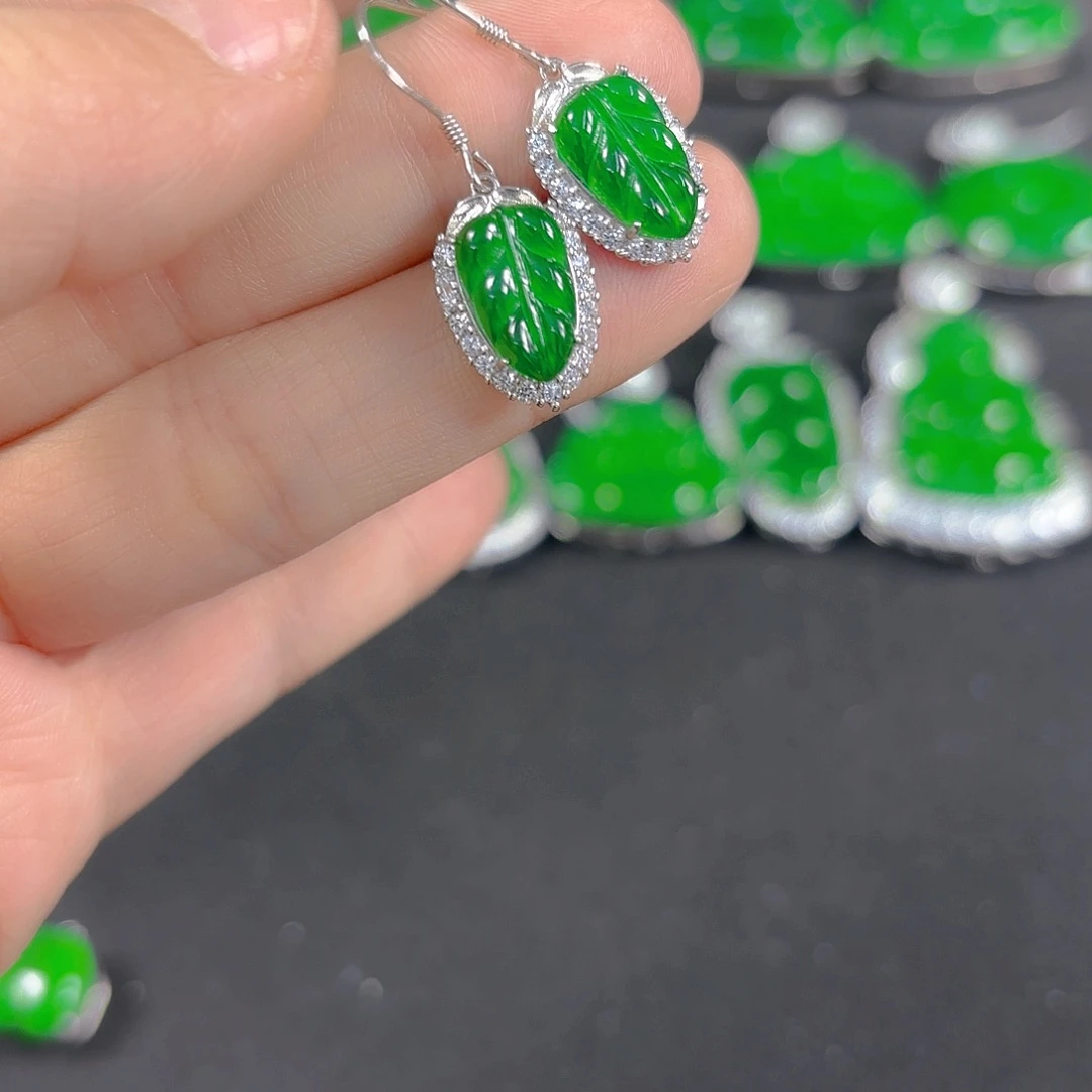 翡翠银S925镶嵌吊坠(不含链)