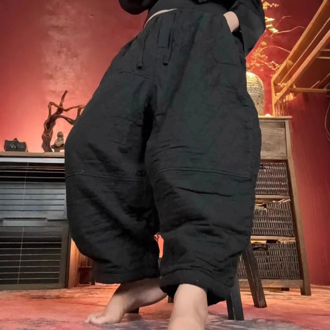 保暖厚款冬季秋冬短裤加绒抽绳休闲裤宽松外穿加厚长裤百搭