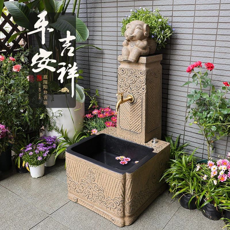 户外拖把池庭院花园浇花立式水龙头室外阳台立柱水栓落地式洗手盆