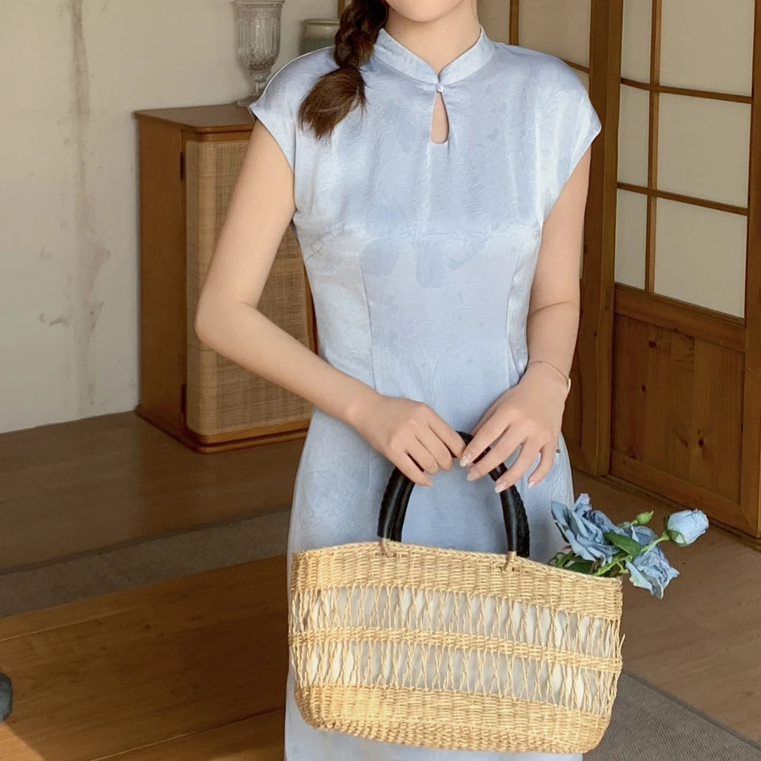 无印心匠B22102-1 夏季&新中式提花修身显瘦改良旗袍展现 K605