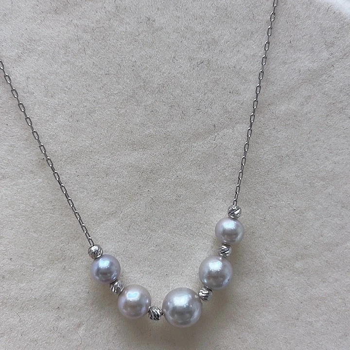 海水珍珠银S925镶嵌套链