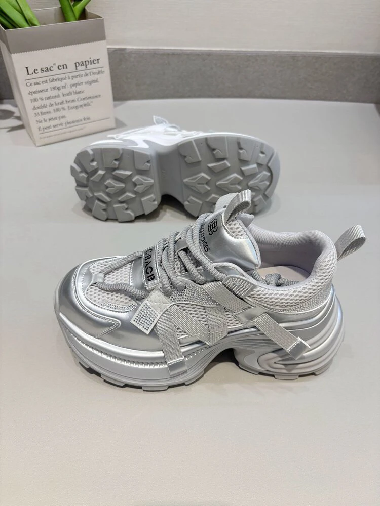 中跟时尚休闲鞋鞋子透气老爹鞋夏季休闲休闲鞋春季轻职风女鞋