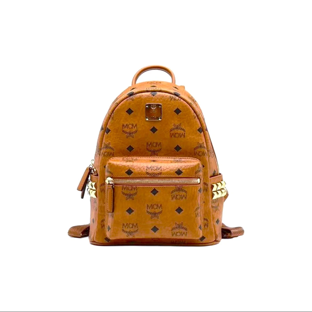 95新 MCM 双肩包mini干邑色/JM0294