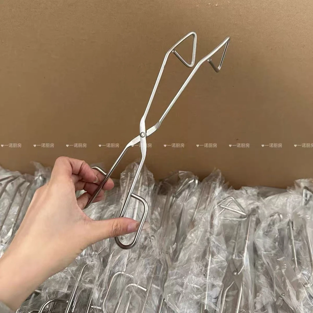 一诺厨房ins韩国风34不锈钢烘焙烧烤面包夹子糕点夹剪刀夹食物夹
