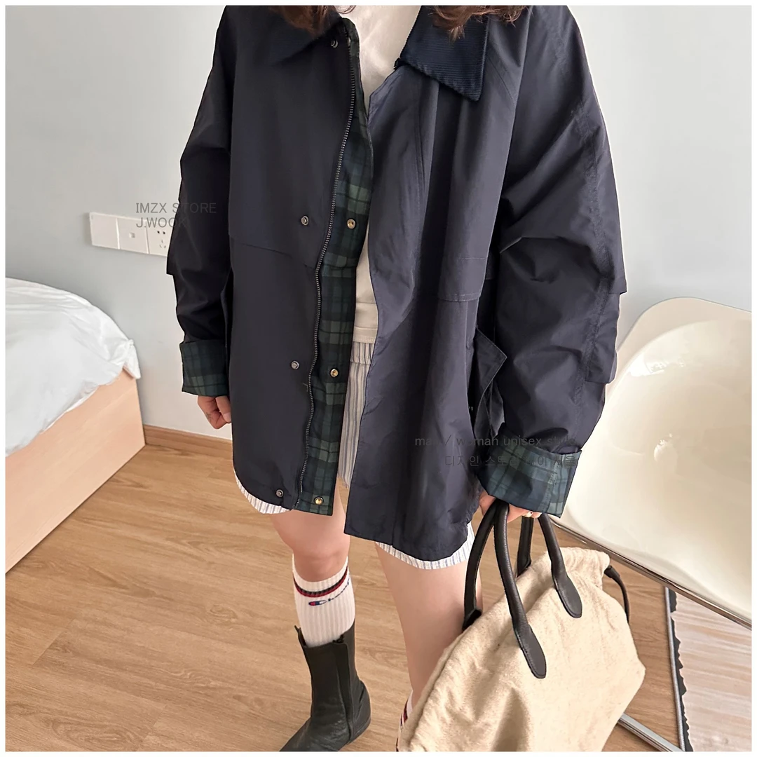 IMZX韩国欧巴服装 男女同款夹克外套复古classic韩系韩版ins韩风
