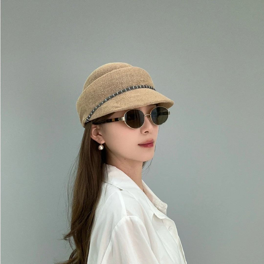 高品质优雅气质马术帽子女2025年春夏新款百搭显脸小短檐鸭舌帽女