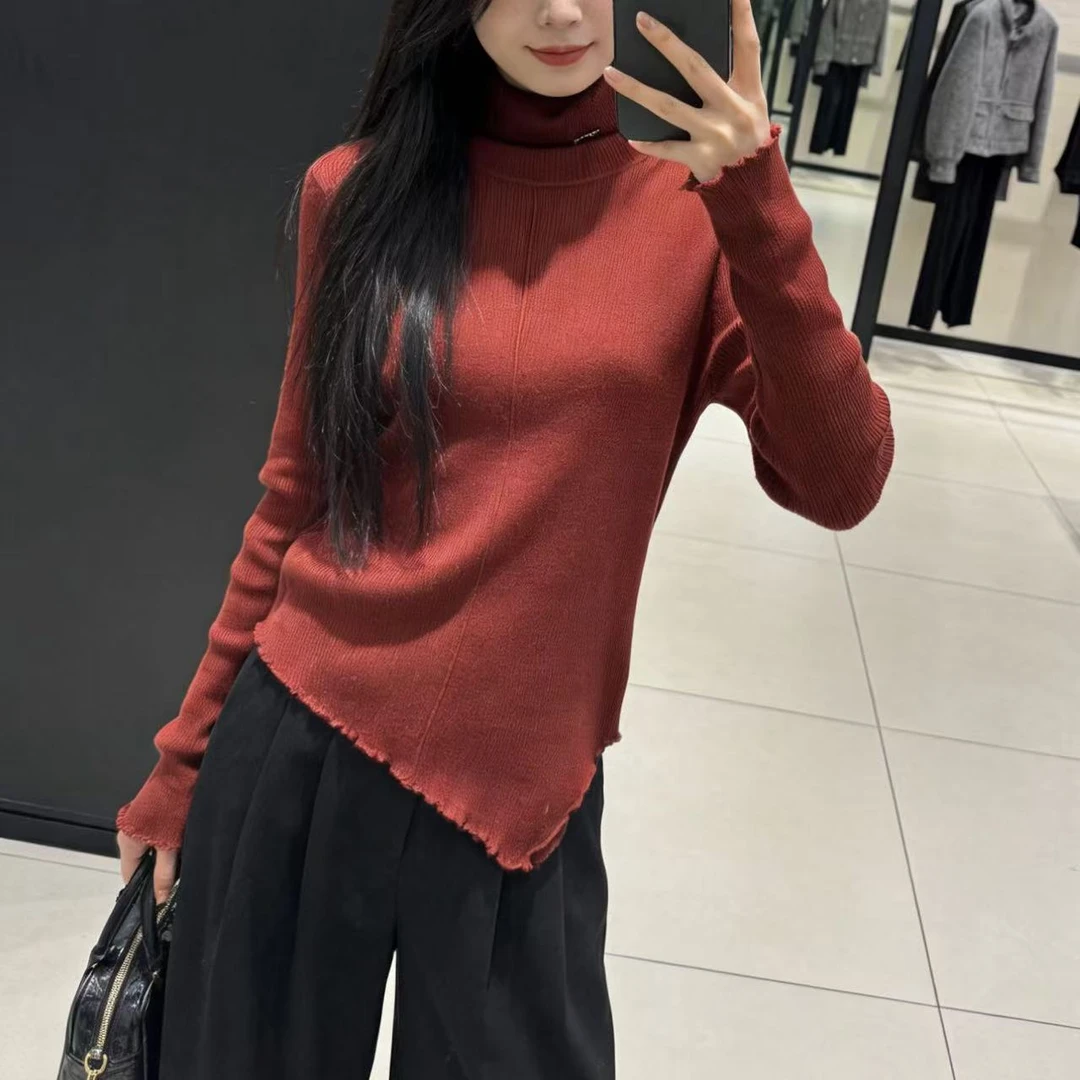 30羊毛！胸86-150长58-66气质氛围感不规则耳边下摆针织上衣 4628