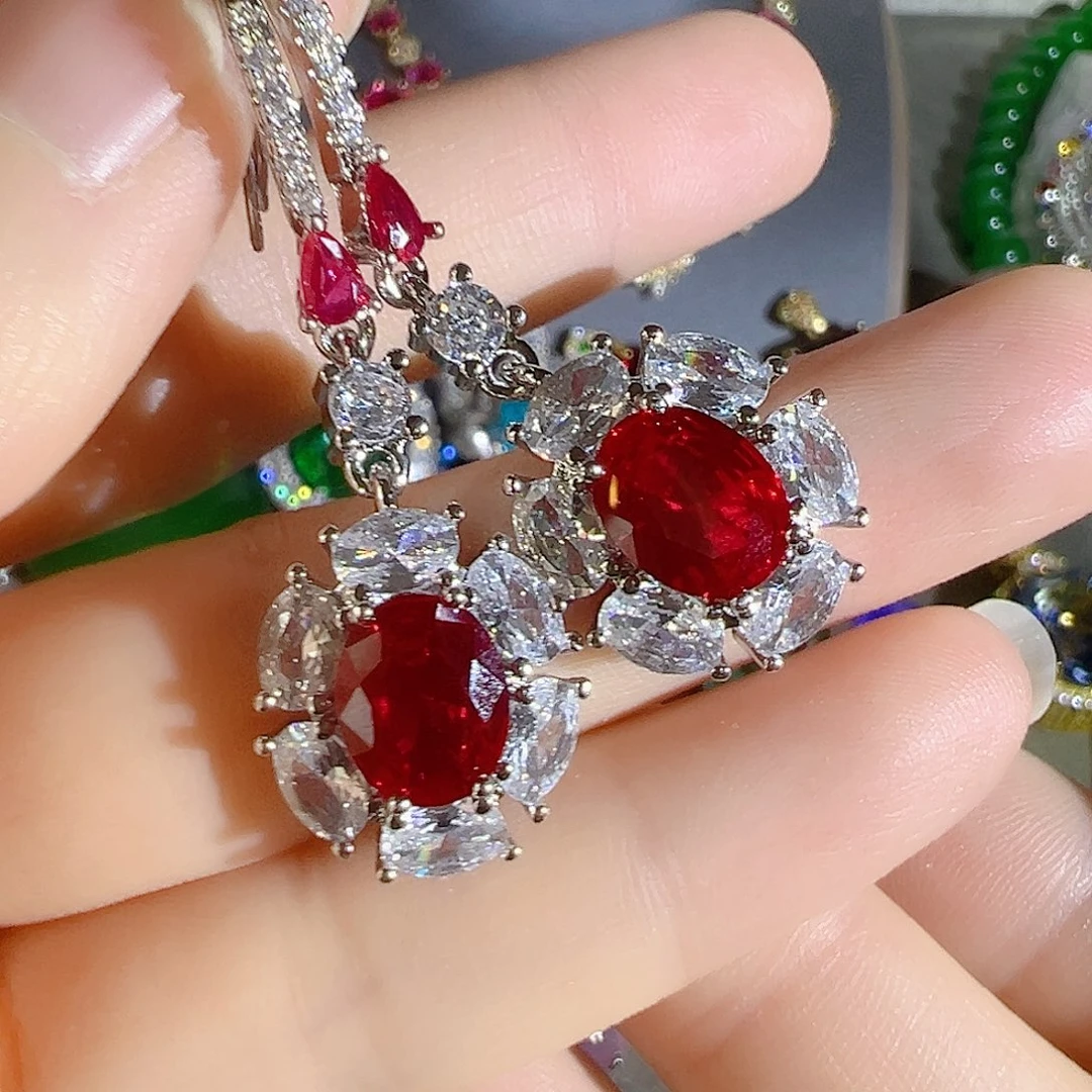 花岗石钨合金红色蓝色吊坠