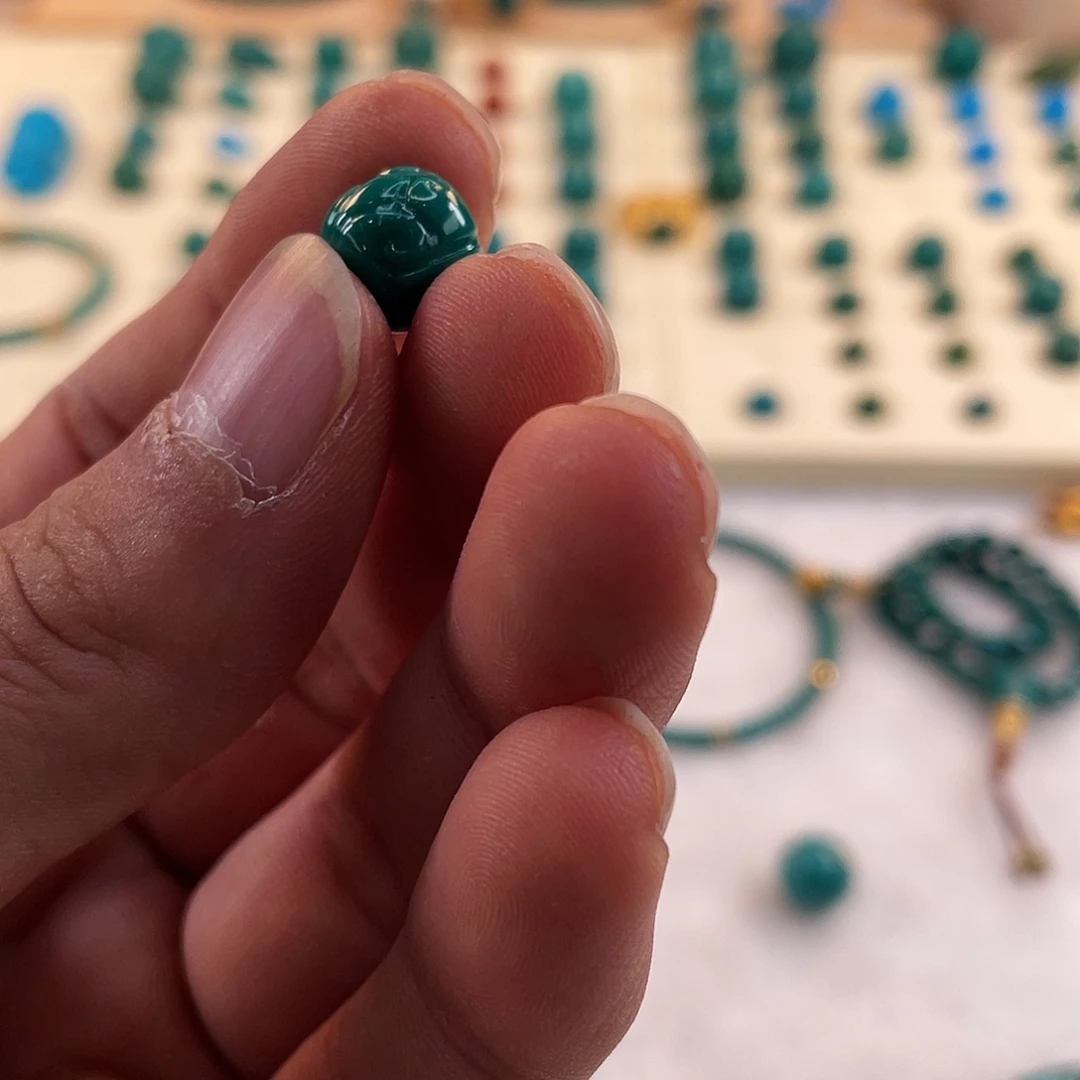 绿松石未镶嵌耳饰