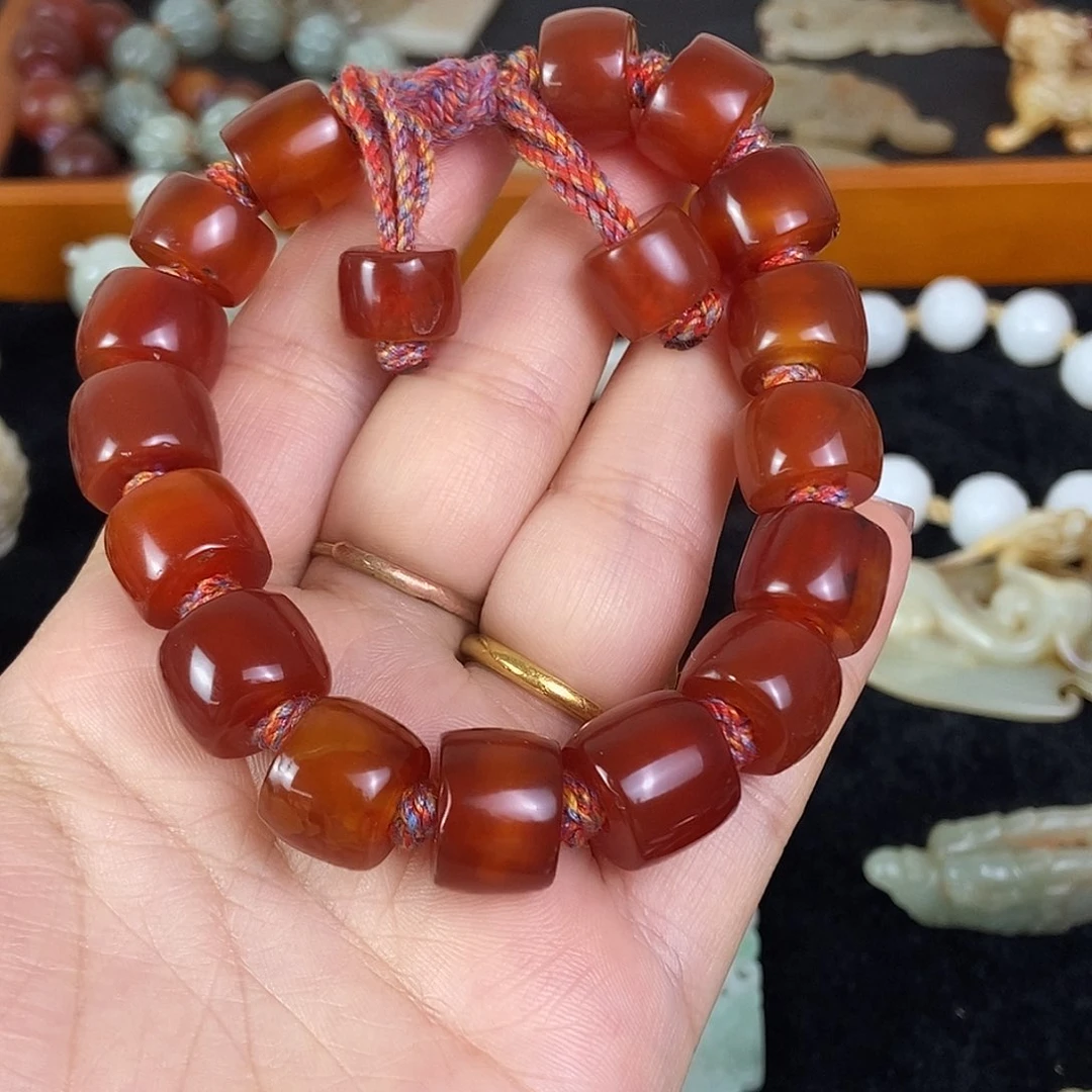 玛瑙/玉髓手串未镶嵌刻**心