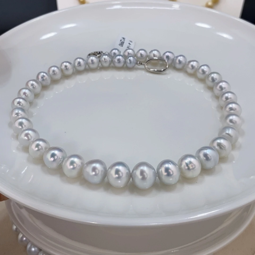 海水珍珠颈饰未镶嵌仙***园澳白项链9.4-14.3莫