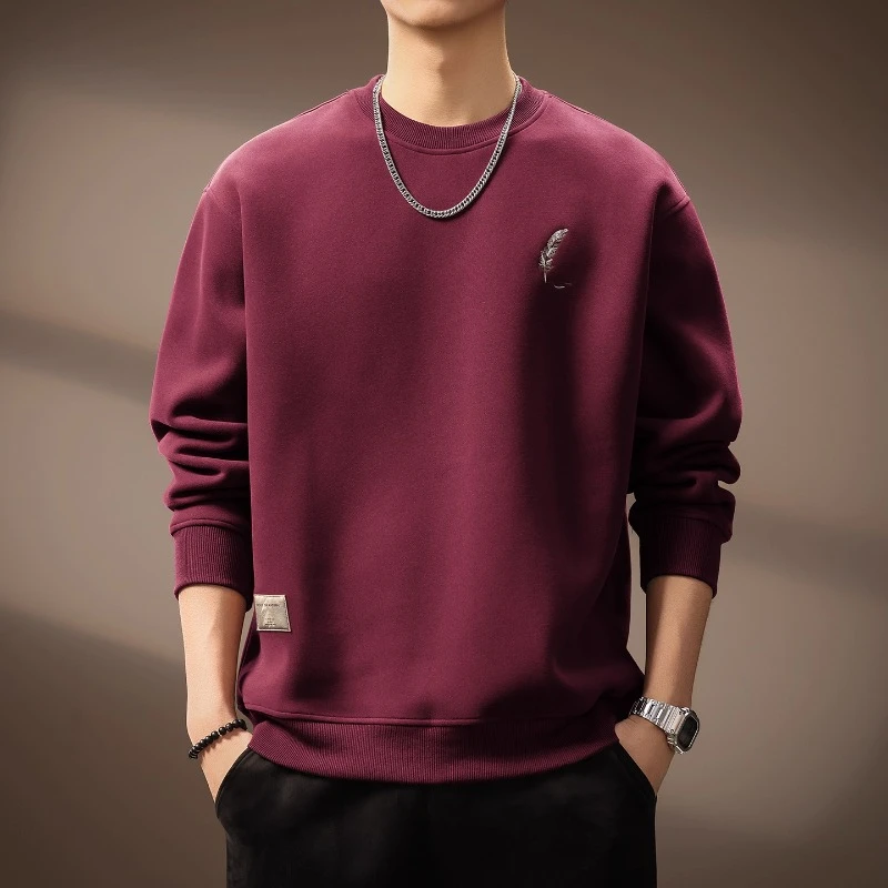 MR.MUDI/穆迪先生高端刺绣套头卫衣男士秋季宽松潮牌圆领舒适上衣