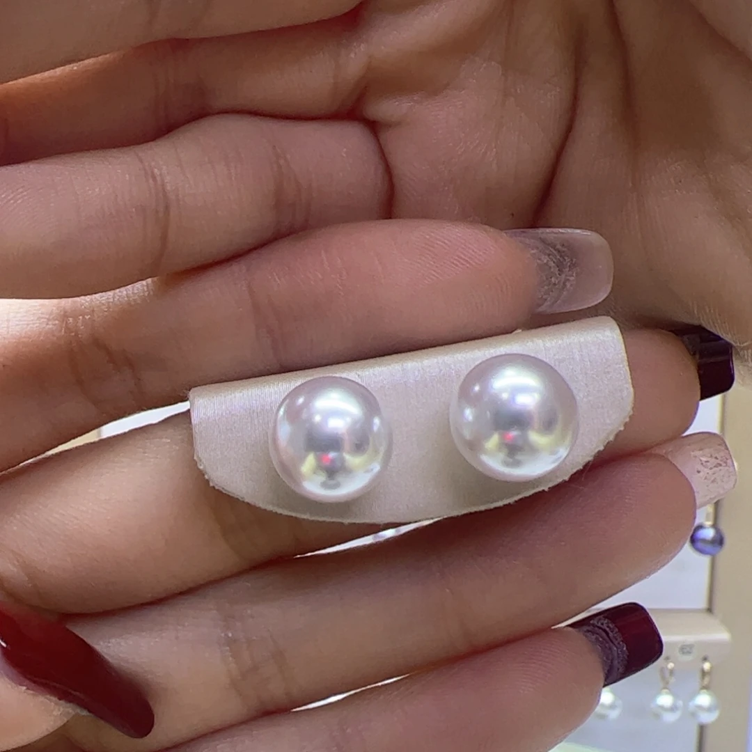 淡水珍珠耳饰18K金镶嵌